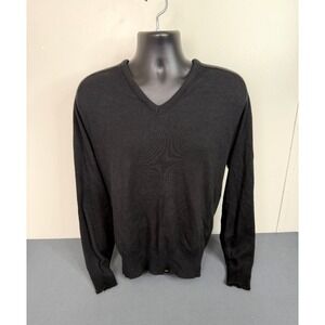 Vintage Men's Store Sweater Black Size Large Orlon Acrylic Made In USA